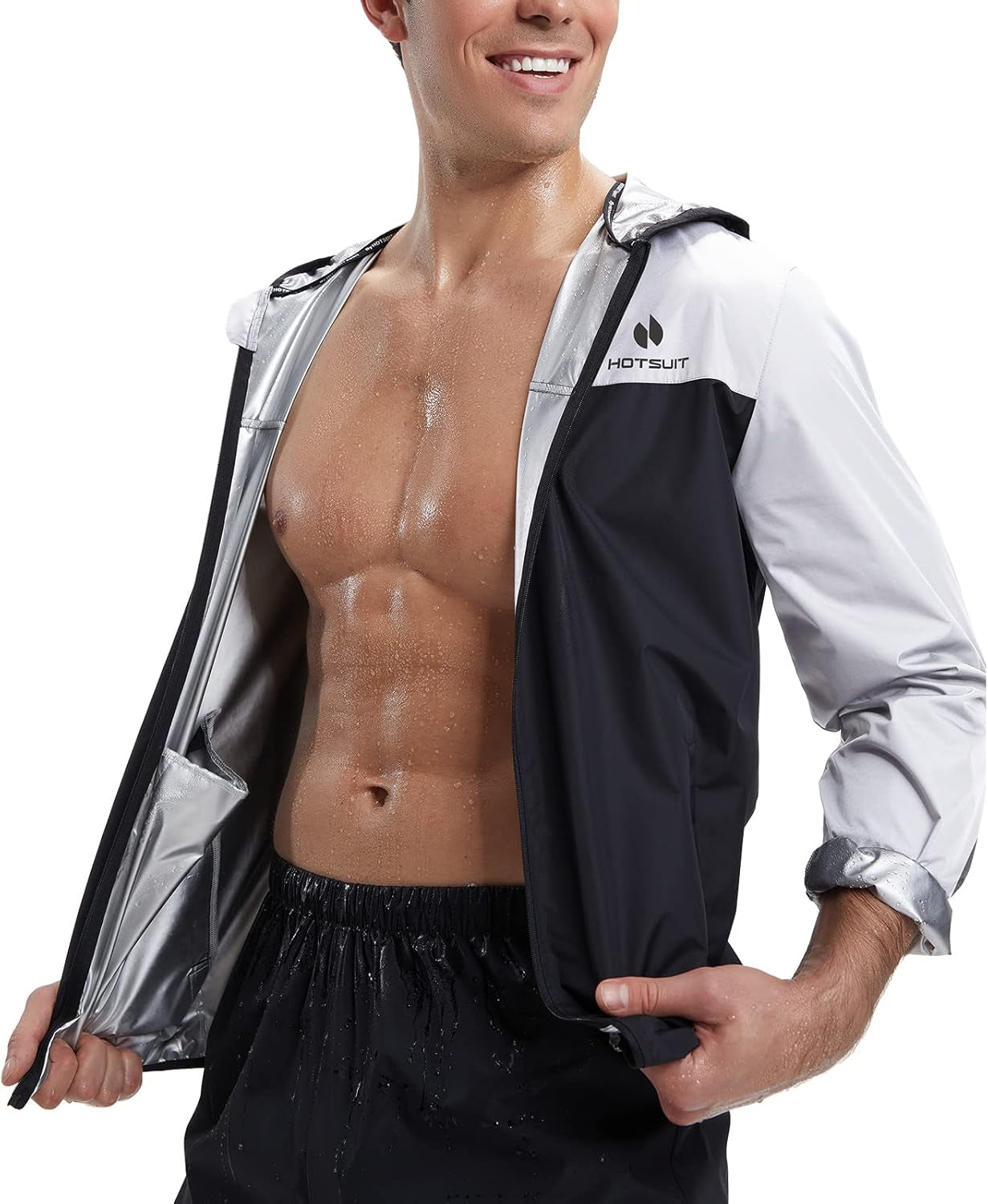 Sauna Suit for Men Weight Loss Sweat Suits Gym Workout Exercise Sauna Jacket Pant Full Body