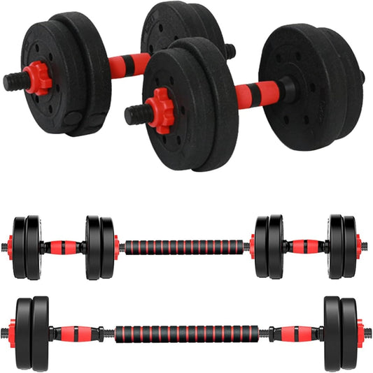 Adjustable Dumbbells Weight Sets, 22/110 LBS Dumbbell Barbell Set, 3-In-1 Home Gym Equipment Bodybuilding Fitness Gear Weight Lifting Strength Training (Barbell 22LB or 11 LB Dumbbell Pair)