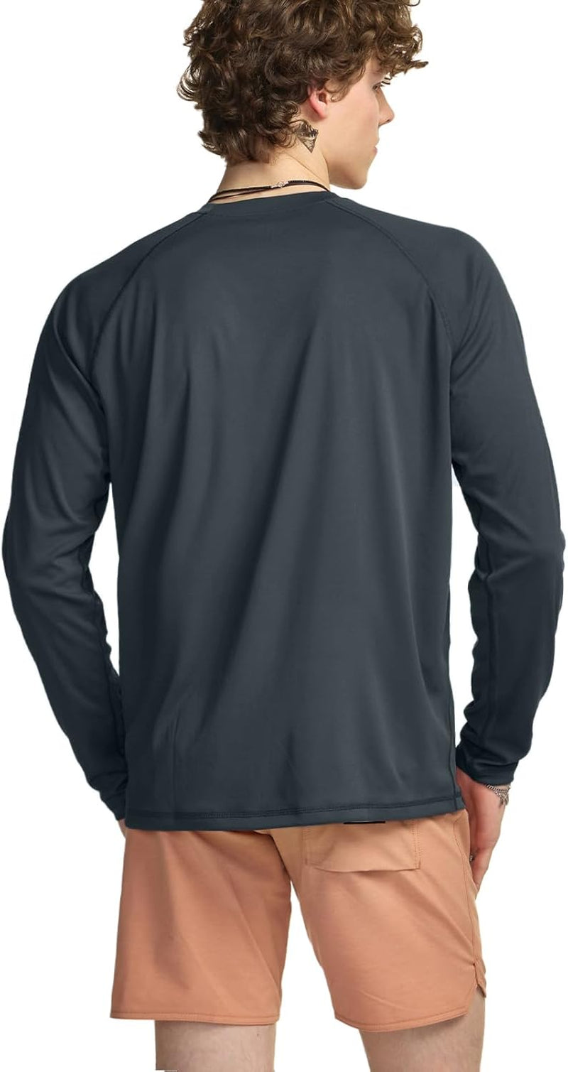 Men'S Rashguard Swim Shirts, UPF 50+ Cool Running Workout Loose-Fit Long Sleeve