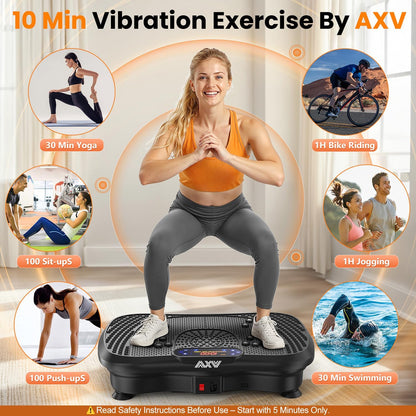 Vibration Plate Fitness Platform Exercise Machine Vibrating Shaking Full Body Shaker Workout Vibrate Stand Shake Board Sport Gym for Weight Loss Fat Burner for Women Men