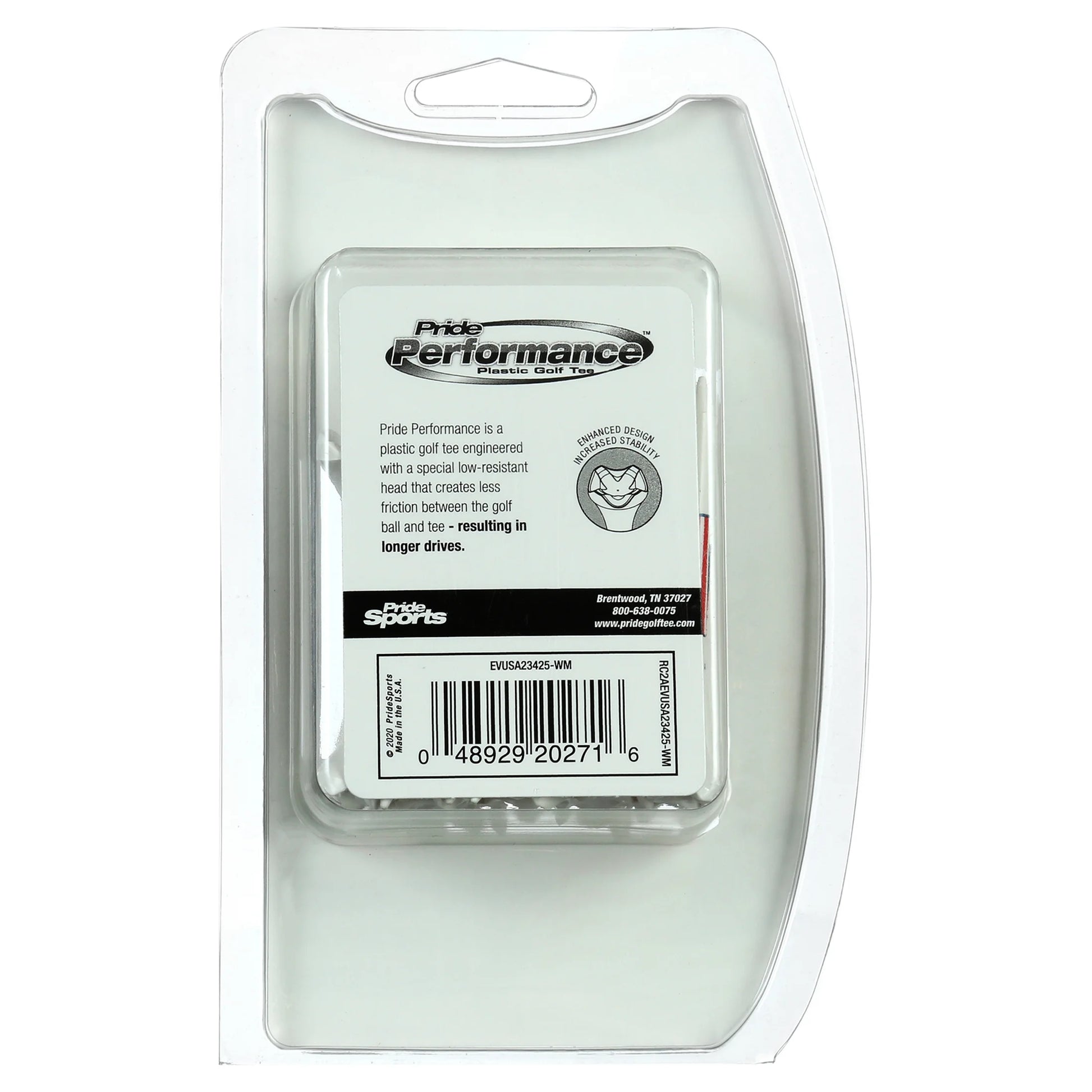 Pride Performance Golf Tees, Low-Resistance Head for Golf, Longer Drives, Enhanced Stability Plastic Flag Golf Tee, 2.75", 25 Count