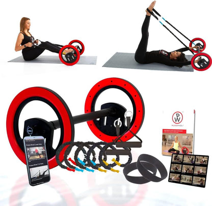Pilates Wheel – Portable Machine Pilates – Designed by Master Pilates Instructors – Includes, Resistance Bands, and Anchor System – for All Fitness Levels - plus Free Online Classes