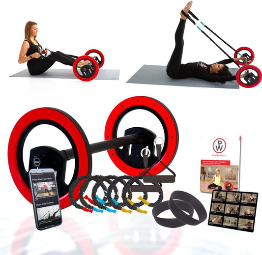 Pilates Wheel – Portable Machine Pilates – Designed by Master Pilates Instructors – Includes, Resistance Bands, and Anchor System – for All Fitness Levels - plus Free Online Classes