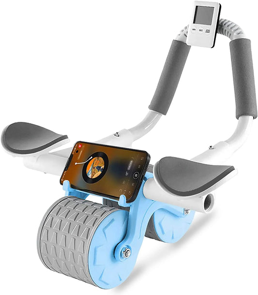 2025 New with Timer Ab Abdominal Exercise Roller Elbow Support, Abs Roller Wheel Core Exercise Equipment, Automatic Rebound Abdominal Wheel