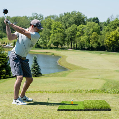 Foldable Heavy-Duty Golf Hitting Mat, Practice Mat with 10Mm EVA Rubber Backing, Larger Size for Indoor/Outdoor Swing and Chipping Practice, Anti-Deformation